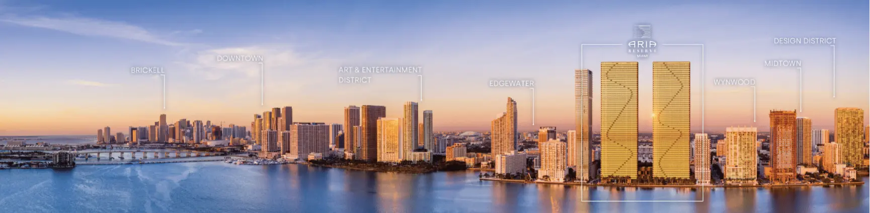 Map of the location of Aria Reserve Miami